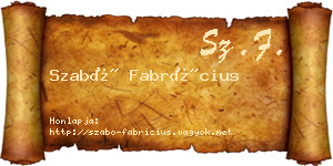 Szabó Fabrícius névjegykártya